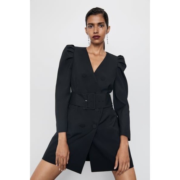 belted blazer dress zara